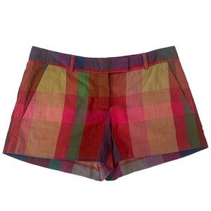 Theory Madras Plaid Shorts Size 4